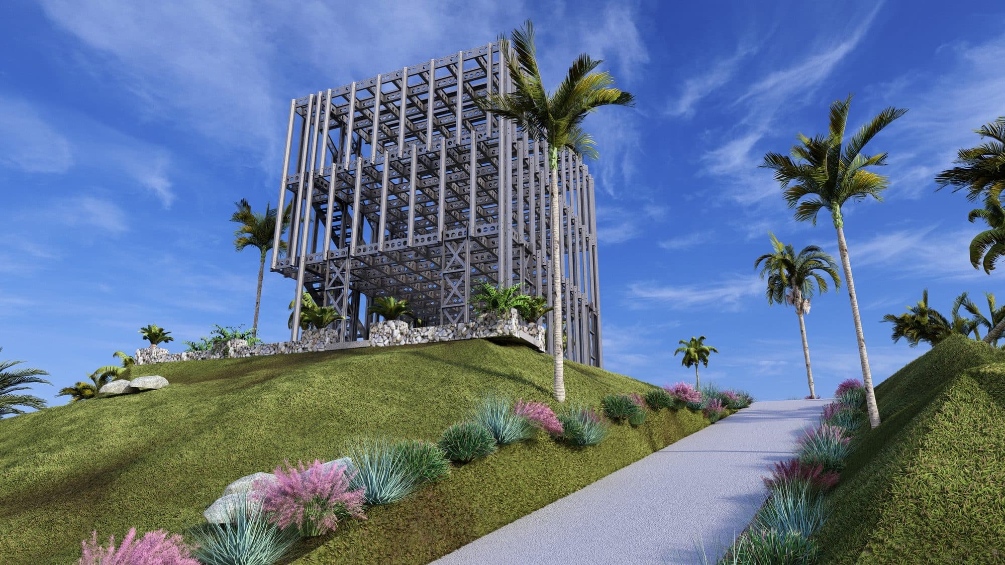 Three-storey CoGrid residential build, render